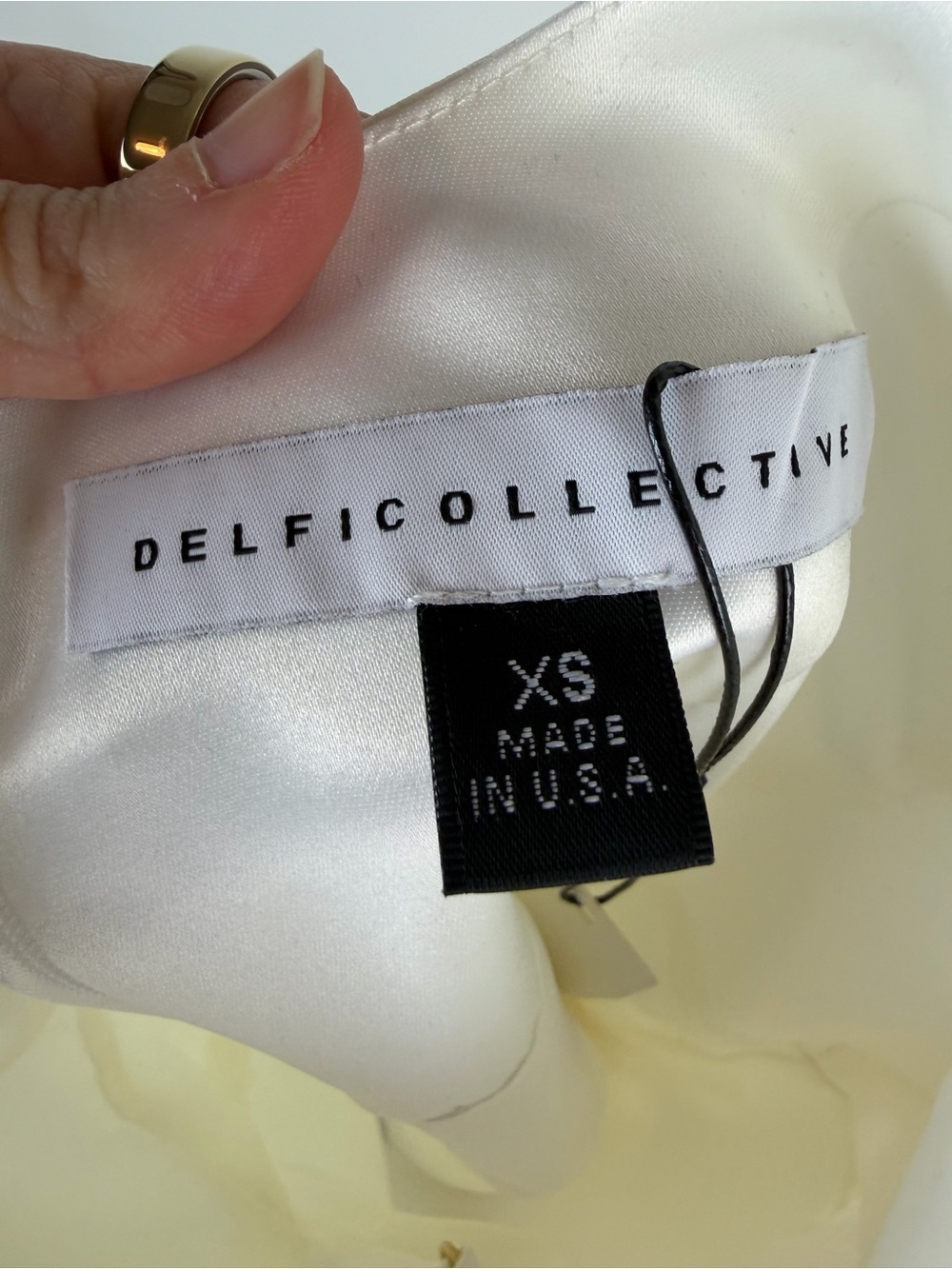 NWT Delfi Collective Teresa Short White Dress Floral Appliqué Size XS - Picture 7 of 10